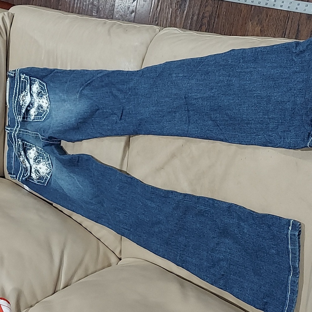 NWT Denim couture jeans with cross design size 3